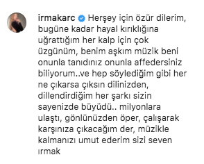 Tartıştığı kişinin yüzüne tükürmüştü... Şarkıcı Irmak Arıcı 1 ay sonra özür diledi