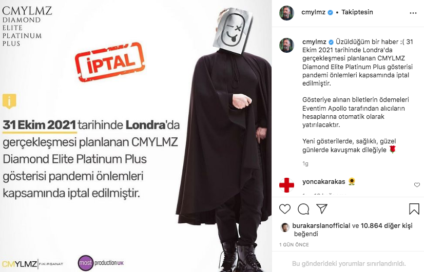 Komedyen Cem Yılmaz'ın İngiltere'deki gösterisi iptal edildi