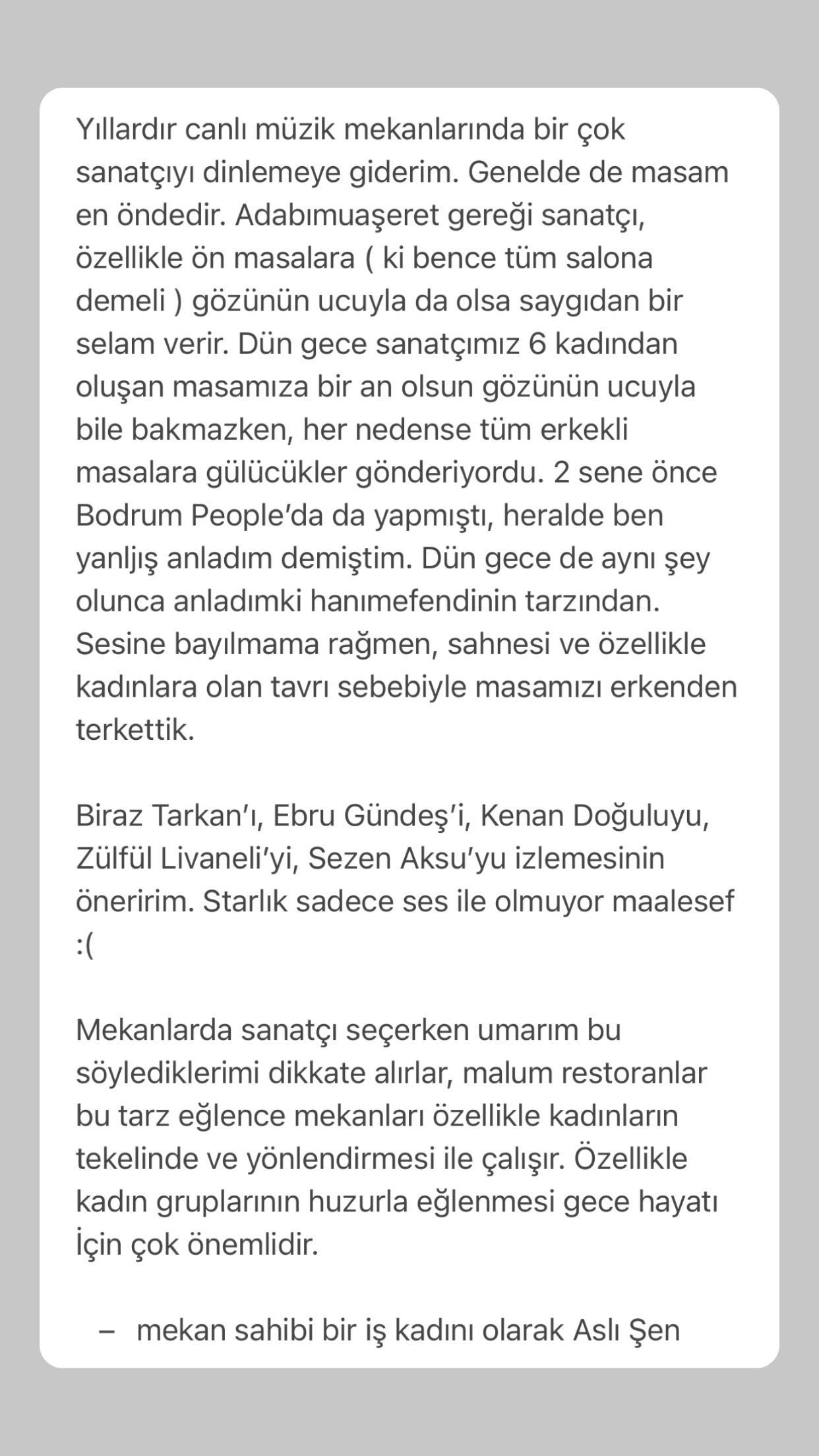 Aslı Şen şarkıcı Linet'in &uuml;zerini &ccedil;izdi! Apar topar mekanı terk etti