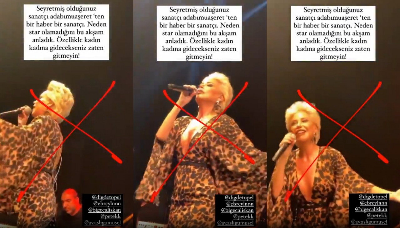 Aslı Şen şarkıcı Linet'in &uuml;zerini &ccedil;izdi! Apar topar mekanı terk etti