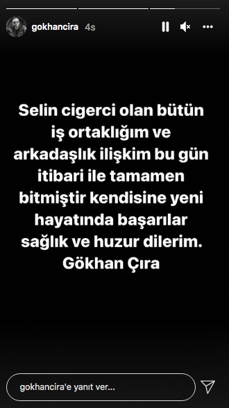 Gökhan Çıra eski eşi Selin Ciğerci ile tüm bağlarını kopardı