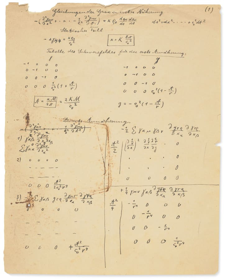 D&uuml;nyaca &uuml;nl&uuml; fizik&ccedil;i Albert Einstein'in  el yazması notları satıldı