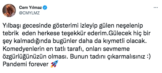 Cem Yılmaz’dan Diamond Elite Platinum Plus gösterisini eleştirenlere gönderme