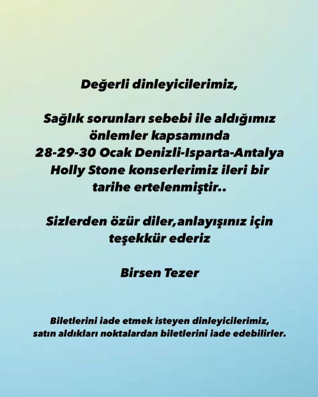 Birsen Tezer'den hayranlarını endişelendiren haber! 3 konserini iptal etti