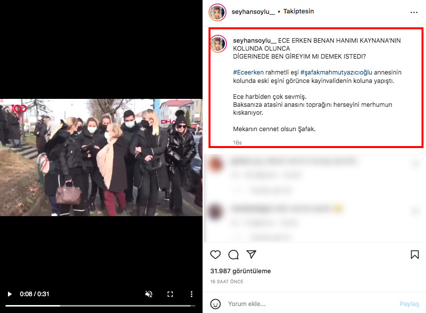 Şafak Mahmutyazıcıoğlu'nun cenaze t&ouml;reninde Ece Erken ve Benan Kocadereli yan yana