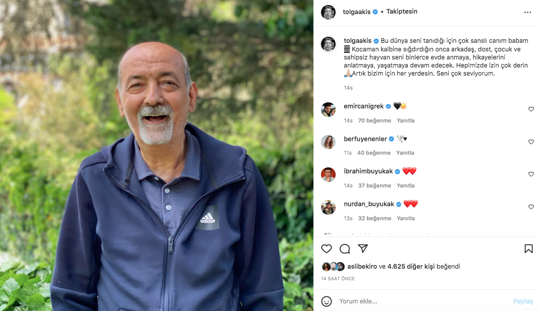 Zeynep Bastık'ın eşi Tolga Akış'ın babası Mustafa Tekin Akış vefat etti