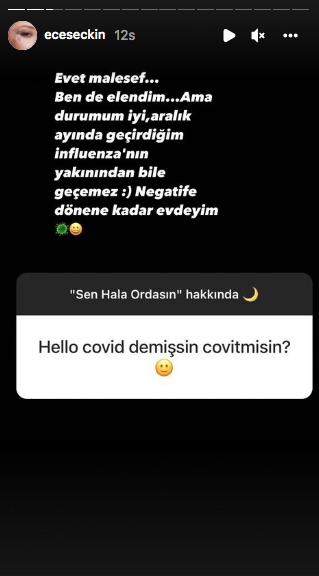 Ece Seçkin ikinci kez koronavirüse yakalandı