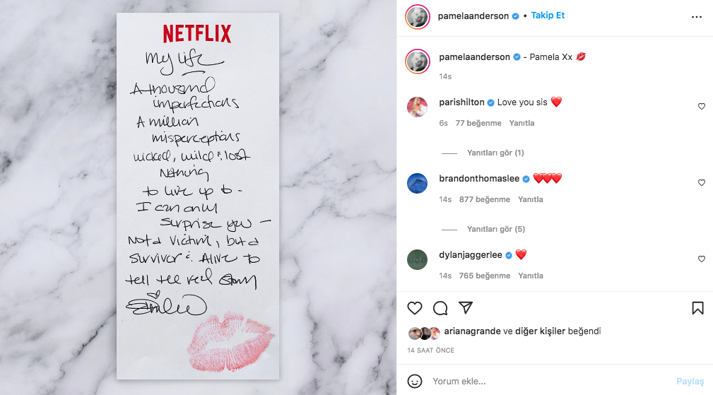 Pamela Anderson'ın gerçek hikayesi Netflix'te belgesel olarak yayınlanacak