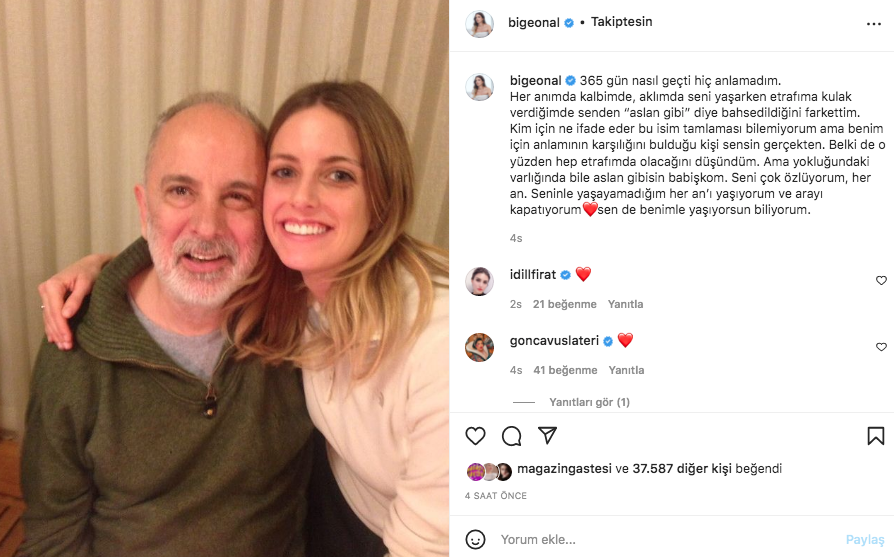 Bige Önal'dan babası Erhan Önal'ın vefatının 1. yıl dönümünde duygusal paylaşım