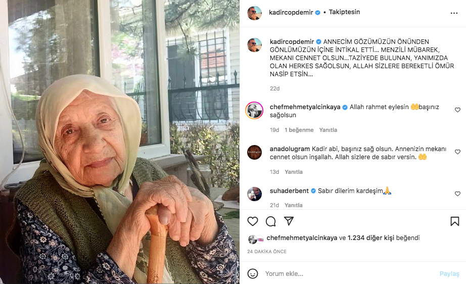 Kadir Çöpdemir'in acı kaybı... Annesi Ayşe Çöpdemir hayatını kaybetti