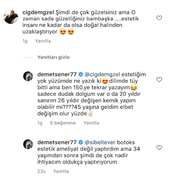Yıllar içindeki değişimiyle dikkat çeken Demet Şener'den estetik iddiasına jet yanıt