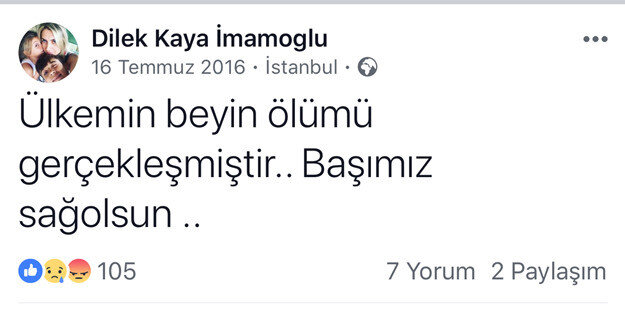 Dilek İmamoğlu'nun yaptığı paylaşım.