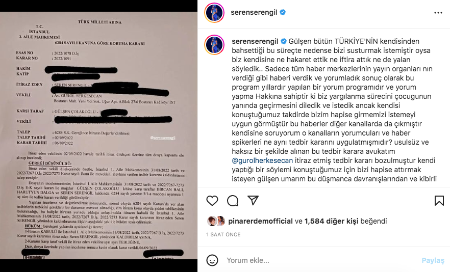 Seren Serengil'den Gülşen açıklaması