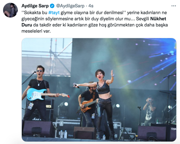 Nükhet Duru'nun 'tayt' çıkışına Aydilge'den tepki