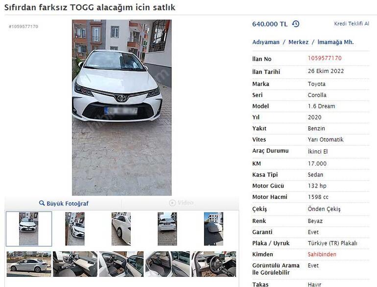Vatandaşlar TOGG için yarışa girdi Araçlarını şimdiden satıyorlar