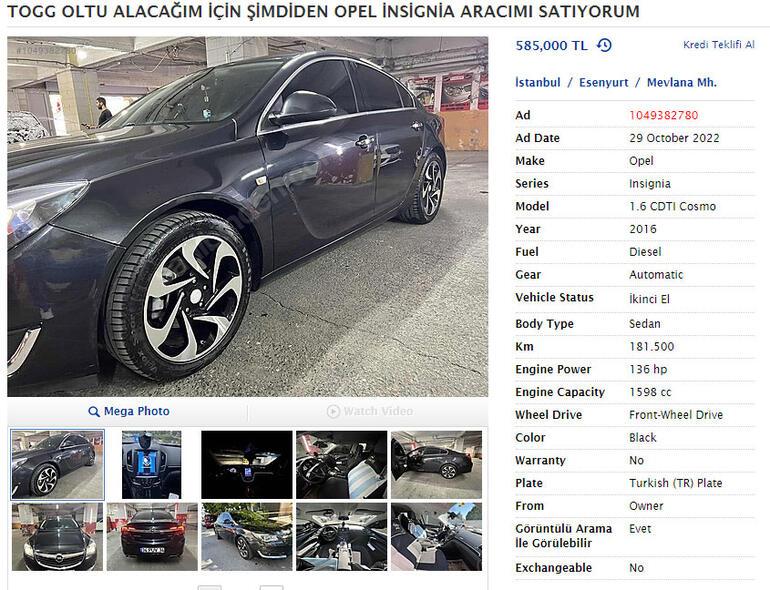 Vatandaşlar TOGG için yarışa girdi Araçlarını şimdiden satıyorlar
