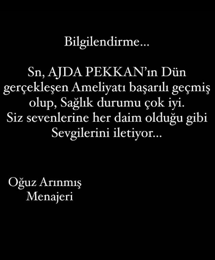 Ajda Pekkan'ın sağlık durumu hakkında menajerinden yeni açıklama