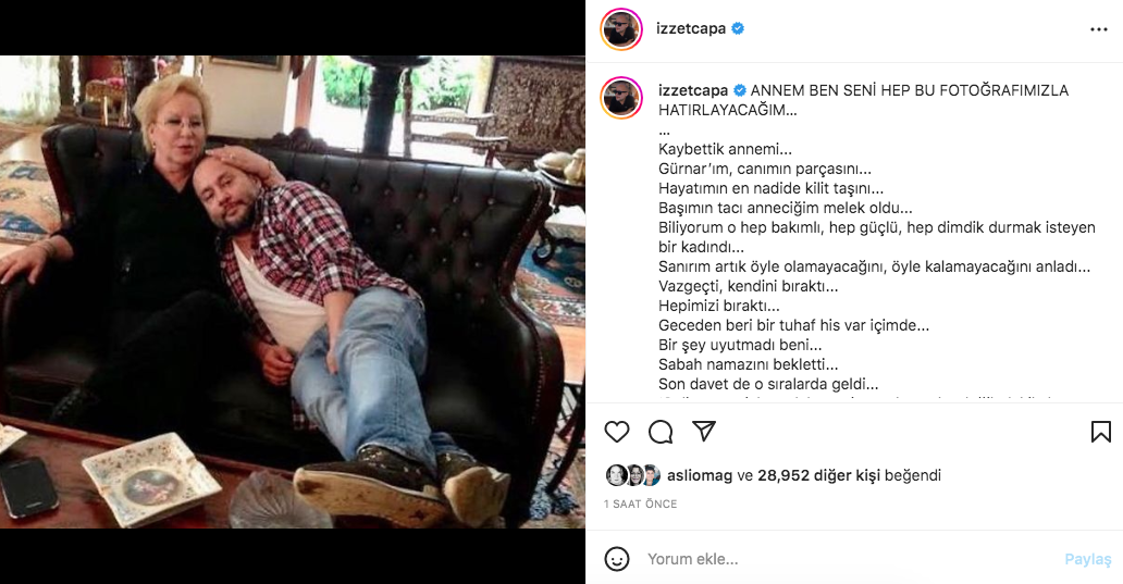 İzzet &Ccedil;apa'nın acı g&uuml;n&uuml;! Annesi G&uuml;rnar &Ccedil;apa hayatını kaybetti